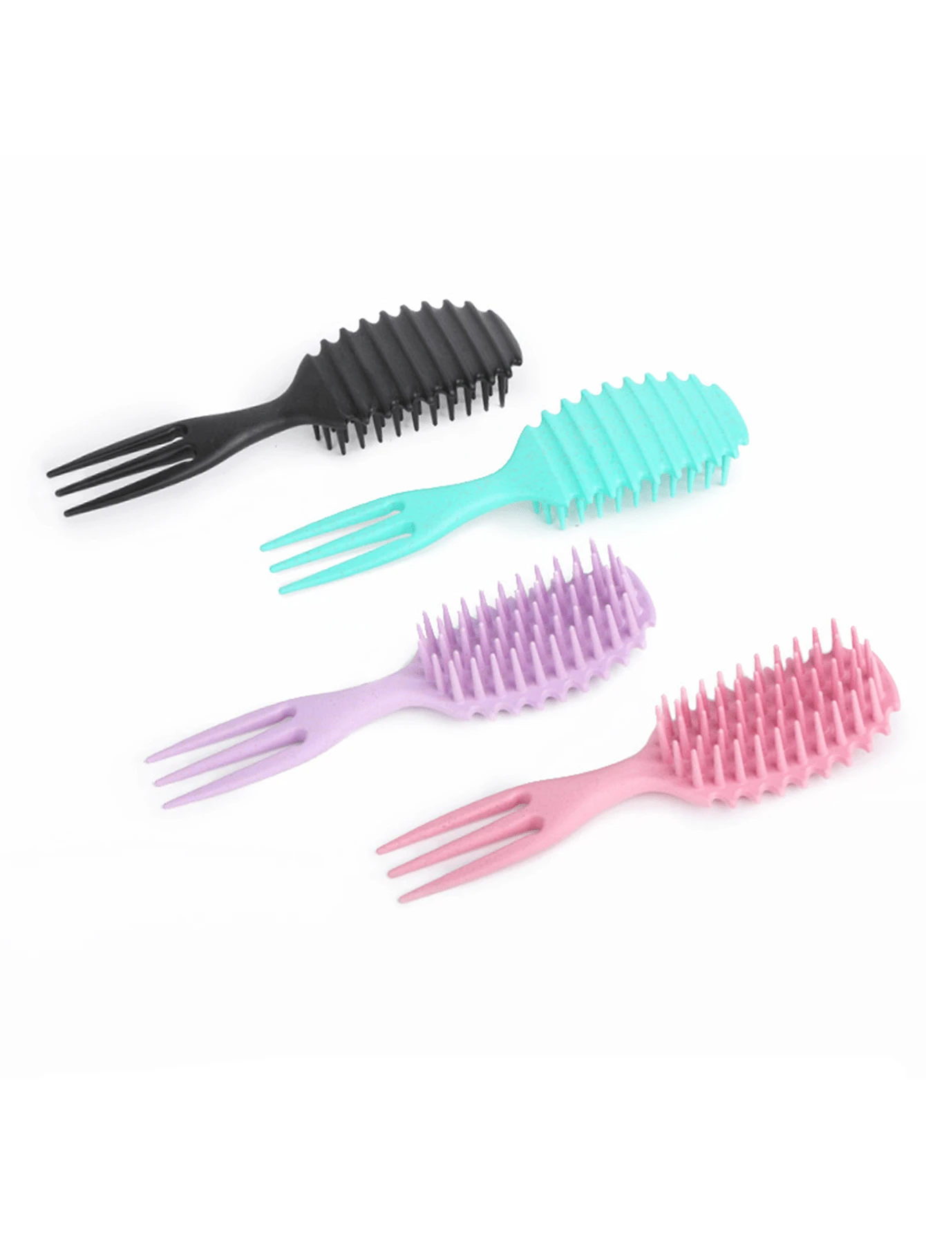 1 pieza Peine de cojín de aire ovalado con mango, cepillo de definición de estilo de material de paja de trigo, cepillo desenredante, peine profesional para peinado, cepillo de definición de rizos rebotantes, para cabello rizado, liso, mujeres, niños. - Multicolor - Ver 1