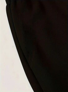 Conjunto de sudadera con capucha informal de ropa urbana para hombres - Negro - Ver 2