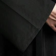 1 件男女通用死神连帽黑色斗篷长袍中世纪巫术吸血鬼骑士角色扮演服装派对化装舞会适合狂欢节世界读书日、圣诞节 - 黑色 - 查看 7