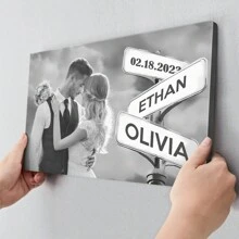 Catygift Customized Photos - All I Need Is You - Personalized Canvas Painting - Couple Gift - Gift For Husband/Wife - Gift For Newlyweds - Wedding Gift - New Home Decor Canvas Painting, Valentine's Day Decorations, Birthday/Graduation Ceremony, Pattern Printing,Home Decor Living Room, Personalized Wedding - As Shown - View 2