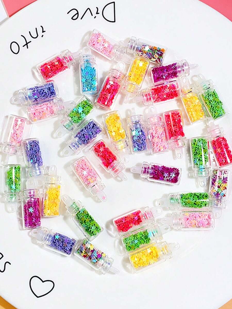 12/24pcs/Pack Simple Creative Random Assorted Mini Glass Bottle Pendant