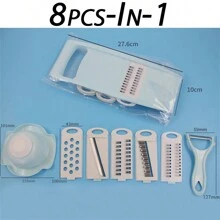 5/6/7/8PCS，多功能切菜机，厨房用蔬菜削皮器，蔬菜切片机，多功能水果切片机，手动食物磨碎机，蔬菜磨碎机，切土豆磨碎机，家用土豆切碎机，厨房用品，厨房小工具，手持式磨碎机 - 彩色 - 查看 15