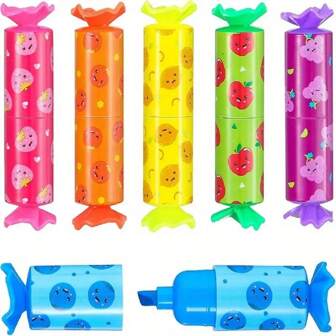 1pc/3pcs/6pcs Mini Highlighter Pens, 6 Colorful Neon Highlighter Markers, Cute Chisel Tip For Candy Party, Birthday, Drawing, Poster, Diary, Card, School & Office Supplies,Back To School
