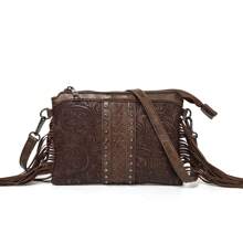 Stylowa torba typu crossbody z frędzlami z PU o dużej pojemności dla kobiet – wielokomorowy design z klasycznym, boho, zachodnim stylem, z frędzlami, nitami i kunsztem tkania. Uniwersalna torba na jedno ramię/do noszenia na ukos z odpinanymi, regulowanymi paskami. Idealna na zakupy, zajęcia na świeżym powietrzu, podróże i wyjścia. Idealny prezent dla rodziny i przyjaciół.
