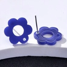 20pcs Plum Blossom Shaped Acrylic Stud Earrings For Women DIY Jewelry Making Earring Components Accessories