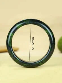 Elegant Jade Green Natural Jade Bracelet - Vintage Sexy Style, Suitable For Casual Or Sportswear, Fashion Women's Amulet Bangle, Jewelry Birthday Gift (With Box), Color Depth Randomly Shipped - bracelet - View 8