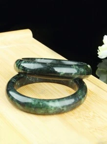 Elegant Jade Green Natural Jade Bracelet - Vintage Sexy Style, Suitable For Casual Or Sportswear, Fashion Women's Amulet Bangle, Jewelry Birthday Gift (With Box), Color Depth Randomly Shipped - bracelet - View 7