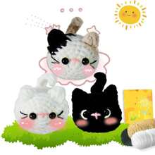 初学者 DIY 钩针编织套件，Amigurumi 毛绒植物 - 礼物动物钩针编织入门套件一体式完整钩针编织套件学习钩针编织套装，配有成人说明和分步视频教程可爱的动物玩偶 DIY 工艺品，适用于家居装饰桌面装饰，可作为节日、圣诞节、复活节和母亲节的生日礼物 - 多色1 - 查看 5