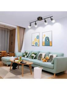 Iluminación De Riel Led De 4 Luces(sin bombilla) - Negro - Ver 4