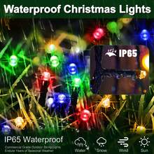 1pc Solar Christmas Lights, 50 LED/100 LED/200 LED/300 LED 8 Modes Outdoor Christmas String Lights, Waterproof Solar Fairy Lights For Christmas Tree, Fence, Holiday, Party, Balcony, Christmas Decor - Multicolor - 彩色 - 查看 4