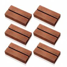 6/12pcs Wood Place Card Holders Table Number Holders Sign Holders, Wood Card Stands For Acrylic Signs Table Card Display Standsfor Wedding Party Events Decoration - Multicolor - View 1