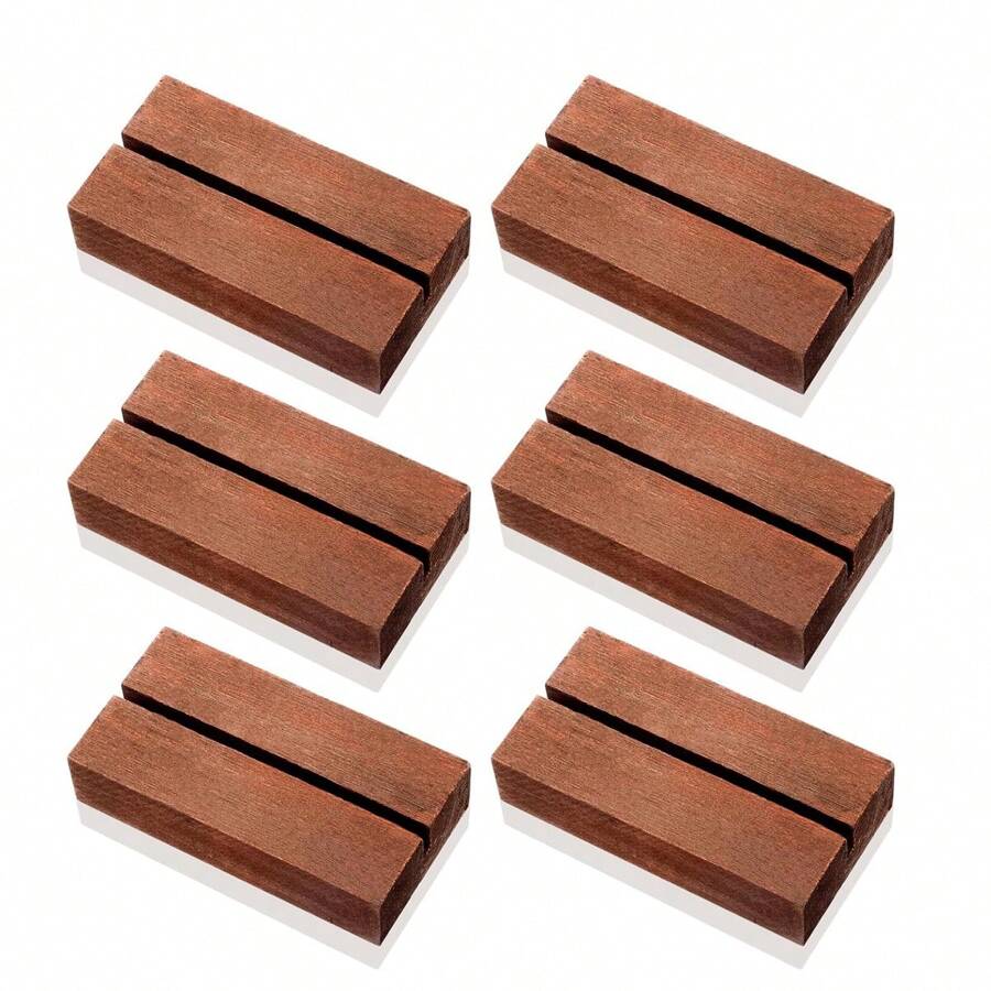 6/12pcs Wood Place Card Holders Table Number Holders Sign Holders, Wood Card Stands For Acrylic Signs Table Card Display Standsfor Wedding Party Events Decoration - Multicolor - View 1