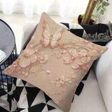 1pc Pink Butterfly 3D Print Pillow Cover, 3 Size Options For Sofa, Tatami Decor (Pillow Insert Not Included) - Multicolor - View 7