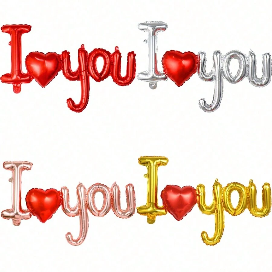 Tôi yêu bạn chữ Love Balloon Red Rose Gold Foil Balloon Valentine's Day Wedding Decoration Anniversary Party Suppliesty Decoration Supplies - Chữ ghép anh yêu em - Xem 1