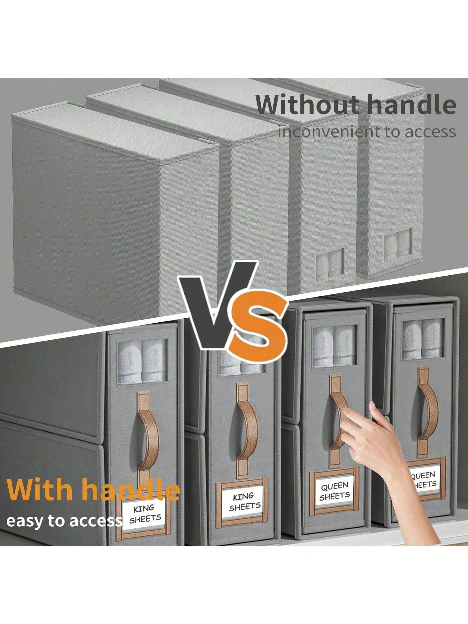 1 Pack Foldable Bed Sheets Set Organizers And Storage, Linen Fabric