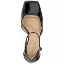 Jessica Simpson Women's Lollah Block-Heel Ankle-Strap Pumps - 黑色漆皮 - 查看 3