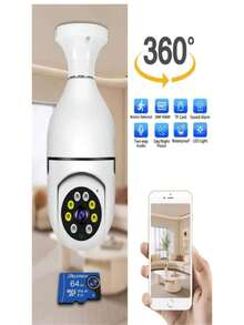 Camera segurança wifi ip sem fio 360 encaixe lampada aplicativo yoosee visão noturna segurança LY-8177 - Branco - Visão 7