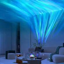 YETHKE 极光灯投影仪 - 2 合 1 LED 北极光和海浪，遥控，具有 14 种效果 - USB 供电夜灯，适用于卧室、游戏室、家庭影院、天花板和派对 - 变色、可调光且节能 - 圓形北極 - 查看 8