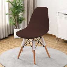 1/2/4/6pcs Corduroy Imitational Velvet Eames Chair Cover Elastic Plastic Shell Chair Seat Cushion Slipcover, Solid Color - Multicolor - View 22