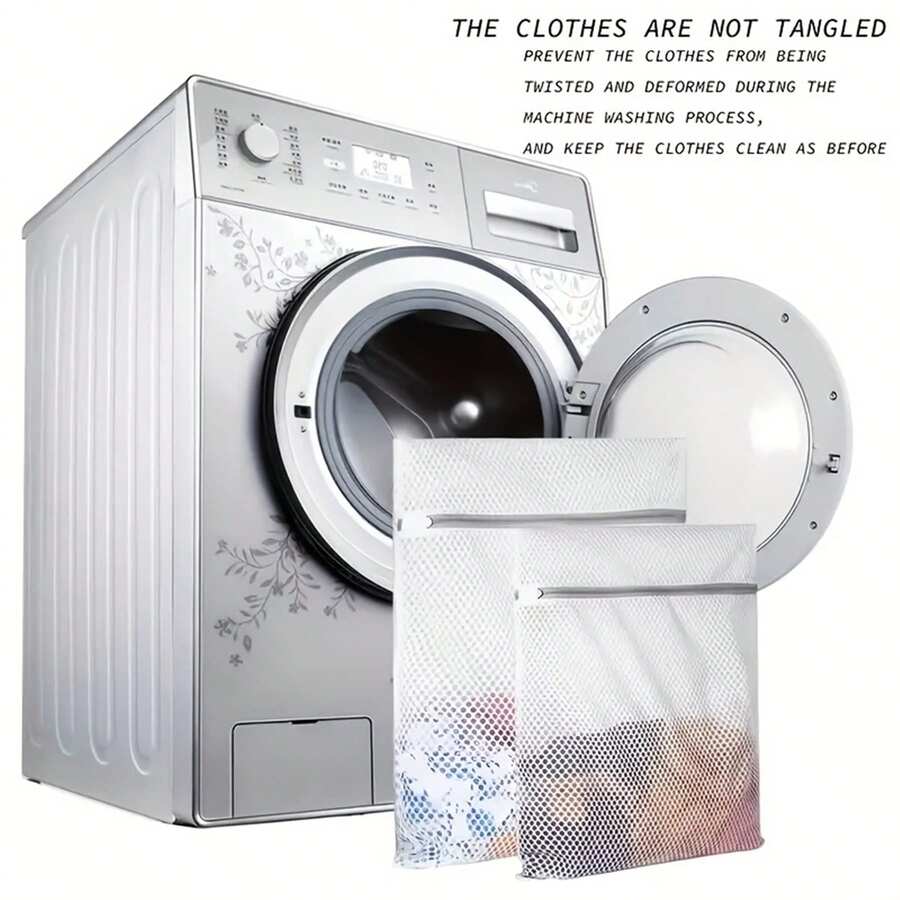 1pc Premium Honeycomb Mesh Laundry Wash Bag With Zipper, For Delicate Garments Protection In Washing And Drying - Multicolor - View 1