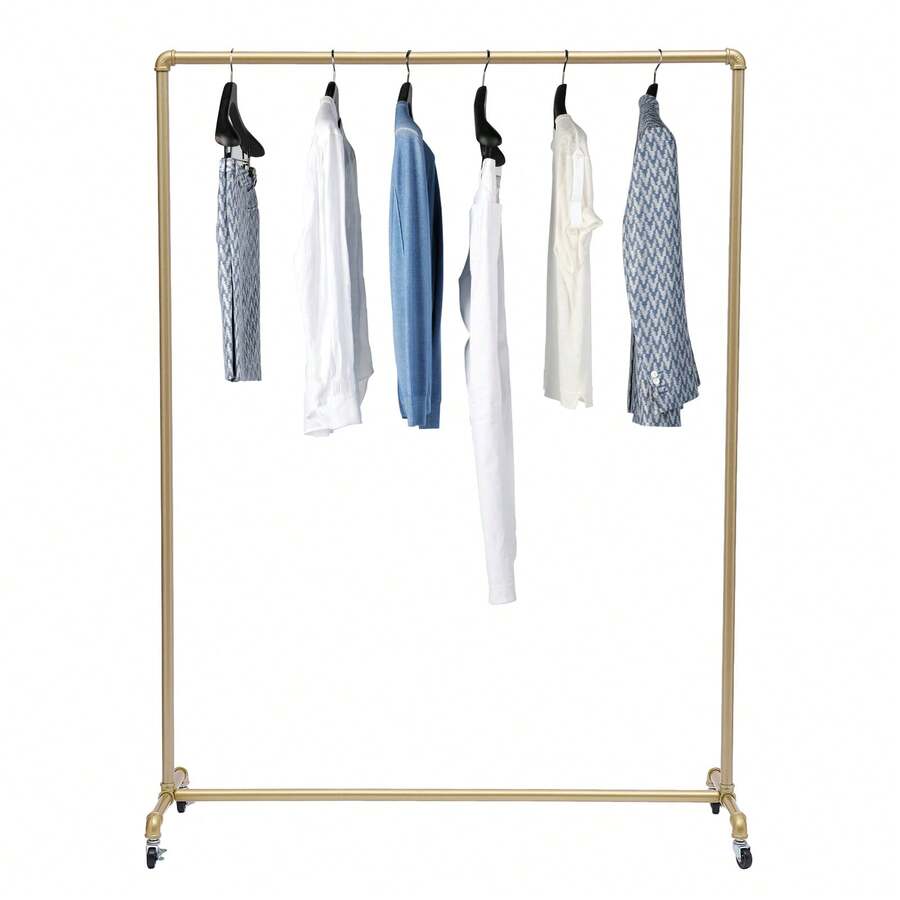 Metal Gold Clothes Rack Floor Standing Garment Rack Clothing Hanger