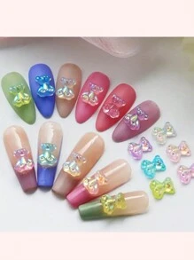 50pcs Aurora Bear Nail Charms - Resin & Acrylic Nail Art Accessories 50pcs Hypoallergenic 3D Aurora Bear Nail Charms - Perfect For DIY Manicures, Women & Girls Nails