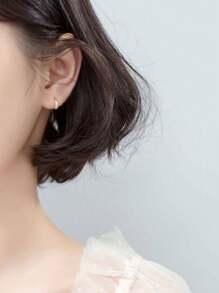 1 Pair Simplistic 925 Sterling Silver Spiral Stud Earrings, Sweet Korean Jewelry Accessory, Friendship & Couples Gift