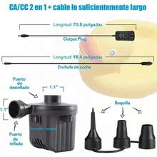 Inflador Eléctrico Ca Para Colchones Y Piscinas Inflables - Negro - Ver 5