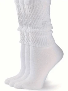 3 Đôi Tất Dệt Kim Thường Ngày Màu Trắng Cho Nam, Tất Lông Bọt, Mềm Mại, Thoải Mái Và Ấm Áp - Nhiều màu - Xem 9