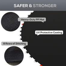 SPORTNOW Replacement Trampoline Mat With Eight Rows Of Stitching, Spring Pull Tool, 54 V-Hooks, For 10ft Trampoline, Using 14cm Springs, Trampoline Jumping Mat - Black - View 4