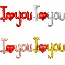 Tôi yêu bạn chữ Love Balloon Red Rose Gold Foil Balloon Valentine's Day Wedding Decoration Anniversary Party Suppliesty Decoration Supplies - Chữ ghép anh yêu em - Xem 2