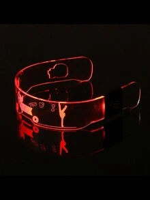 1 Pair Colorful LED Glowing Glasses, Cyberpunk Sci-Fi Style Glasses For Party, Bar, Rave, Atmosphere, Flashing LED Eyes, Party, Music Festival, Techno