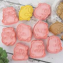 Set de 8 cortadores de galletas en forma de capibara en estilo de dibujo animado, moldes para galletas de mantequilla DIY, herramientas de repostería y fondant para hornear