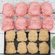 Set de 8 cortadores de galletas en forma de capibara en estilo de dibujo animado, moldes para galletas de mantequilla DIY, herramientas de repostería y fondant para hornear