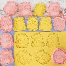 Set de 8 cortadores de galletas en forma de capibara en estilo de dibujo animado, moldes para galletas de mantequilla DIY, herramientas de repostería y fondant para hornear