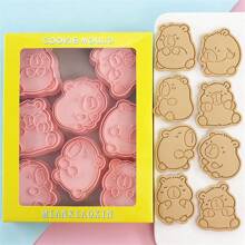 Set de 8 cortadores de galletas en forma de capibara en estilo de dibujo animado, moldes para galletas de mantequilla DIY, herramientas de repostería y fondant para hornear