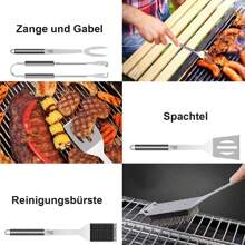 25-Teiliges BBQ Grillbesteck Tool Set aus Edelstahl, mit Grillkoffer und Grillmatte, für Gartengrillfeste, Party, Festsfeiern, Geburtstag, Camping, Geschenk