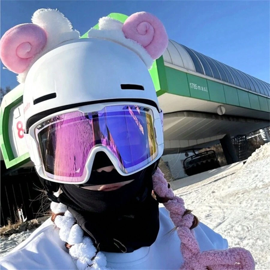 Ski Helmet Motorcycle Helmet Trim Goat Ears Removable Plush