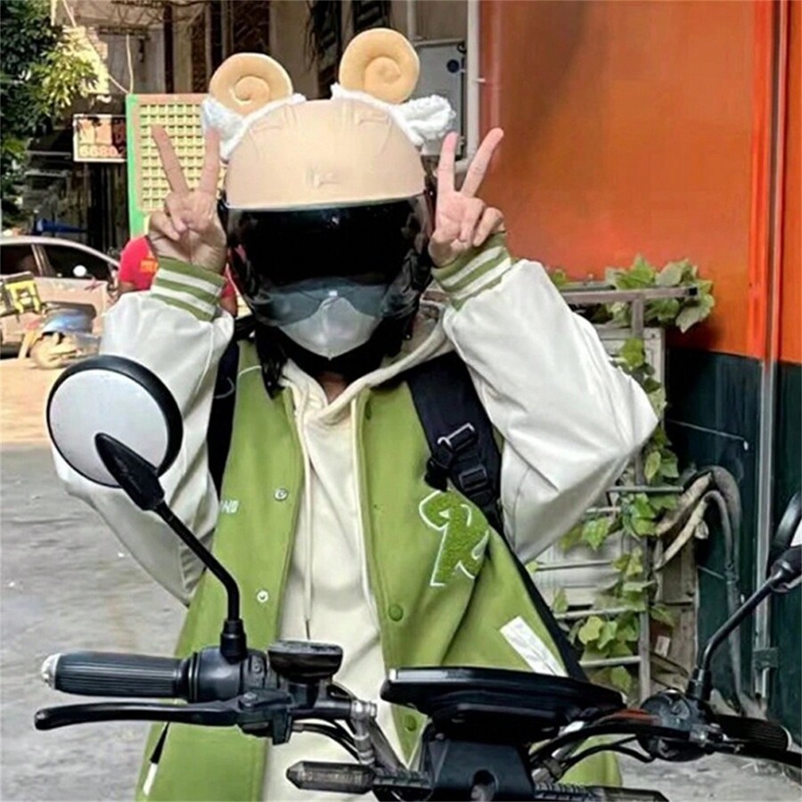 Ski Helmet Motorcycle Helmet Trim Goat Ears Removable Plush