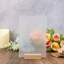 10/20/30 Pcs/Set, Modern Acrylic Wedding Table Numbers, Wedding Table Decor, Minimalist Wedding Table Decor, Wedding Table Reception Sign, Party Decor Sign, Home Decor, 6x3.9Inch Table Number Best Gifts, Wedding Decor, Home Decor, Room Decor Party Favors Bride Birthday Graduation Birthday Decorations Party Decorations Bachelorette