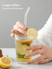 4pcs/3pcs/2pcs 玻璃吸管配吸管刷，适用于饮用水、牛奶、燕麦、茶、果汁、早餐、咖啡、饮料等，适用于咖啡馆、家庭、餐厅、派对、舞会、办公室、父亲节礼物、送给朋友的礼物、送给男朋友和女朋友的礼物、圣诞节、新年礼物 - 彩色 - 查看 7