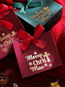 10 个优雅圣诞礼品盒，配金色和红色蝴蝶结迷你节日礼品袋，用于糖果、巧克力和小礼物 | 完美的圣诞派对礼物、圣诞袜填充物和季节性装饰 - 圣诞快乐设计 - 多色 - 查看 7