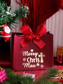 10 个优雅圣诞礼品盒，配金色和红色蝴蝶结迷你节日礼品袋，用于糖果、巧克力和小礼物 | 完美的圣诞派对礼物、圣诞袜填充物和季节性装饰 - 圣诞快乐设计 - 多色 - 查看 6