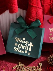 10 个优雅圣诞礼品盒，配金色和红色蝴蝶结迷你节日礼品袋，用于糖果、巧克力和小礼物 | 完美的圣诞派对礼物、圣诞袜填充物和季节性装饰 - 圣诞快乐设计 - 多色 - 查看 5
