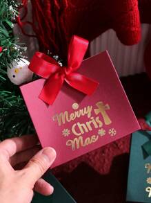 10 个优雅圣诞礼品盒，配金色和红色蝴蝶结迷你节日礼品袋，用于糖果、巧克力和小礼物 | 完美的圣诞派对礼物、圣诞袜填充物和季节性装饰 - 圣诞快乐设计 - 多色 - 查看 9
