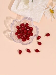 30pcs Elegant Minimalist Faux Pearl Water Drop Shaped Pendant Accessories, Handmade DIY Earrings, Necklaces, Beading Supplies