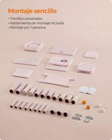 Feandrea Árbol para Gatos de 155 cm de Altura, 49 x 40 x 155 cm, Rascador para Gatos con 5 Postes, Felpa Multicapa, Rosa Jalea - Rosa - Ver 7