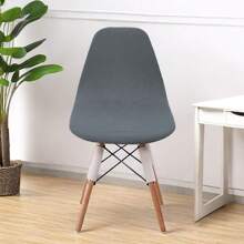 1/2/4/6pcs Corduroy Imitational Velvet Eames Chair Cover Elastic Plastic Shell Chair Seat Cushion Slipcover, Solid Color - Multicolor - View 9