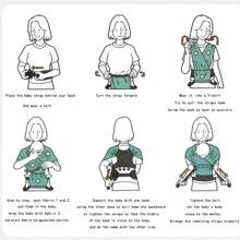 Multifunctional Infant Carrier Backpack, Newborn Sling Carrier, Breathable Mesh Criss-Cross Easy Baby Carrier, X-Type Baby Child Rearing Carrier Backpack - Green - View 10