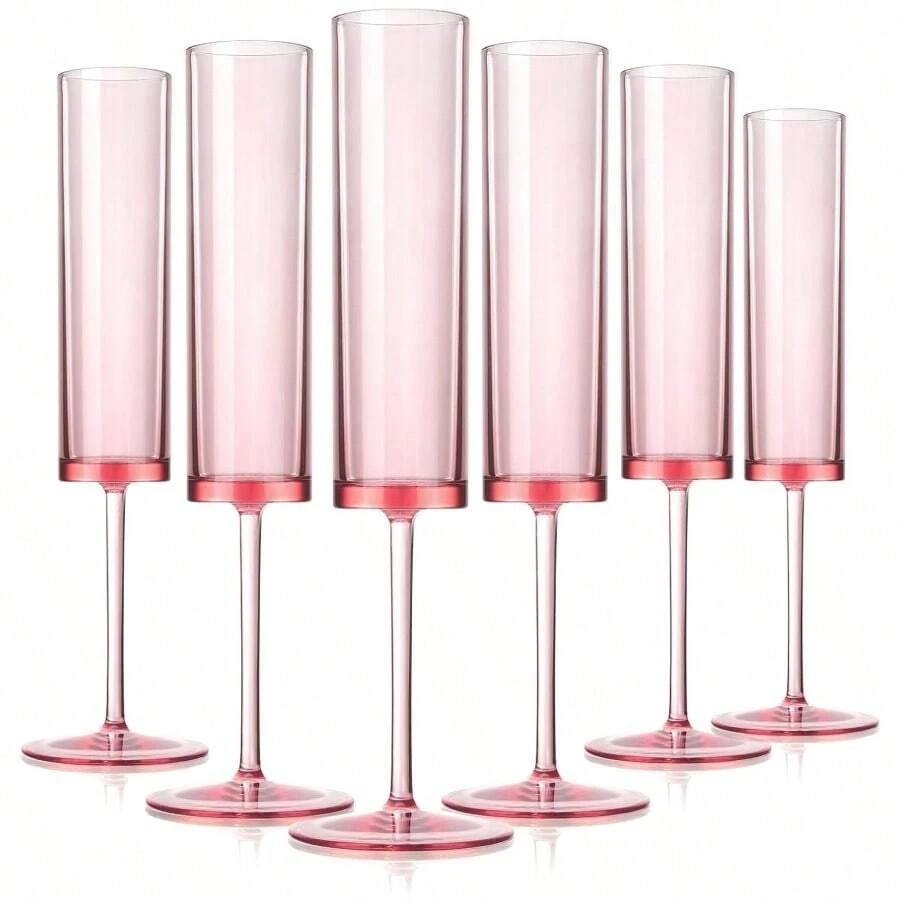 厚户外派对杯，透明鸡尾酒杯，红酒杯，香槟杯，适合派对、婚礼、酒吧活动 - 彩色 - 查看 1